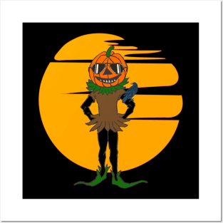 Scarecrow Pumpkin Halloween Posters and Art